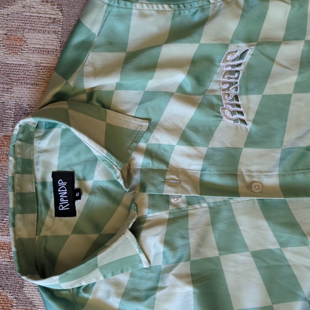 Ripndip Green Checkered Button Down Short Sleeved… - image 2